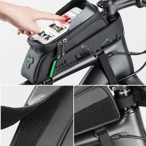 Bolsa Impermeable Para Bicicleta – Soporte Para Teléfono Y Almacenamiento Práctico