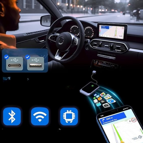 Trådløs CarPlay-adapter – Automatisk og rask tilkobling