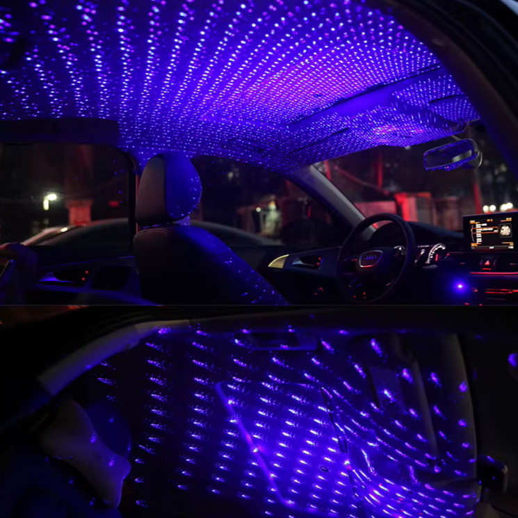 LED osvetlenie Hvězdné pre strechu auta — Magická nočná atmosféra
