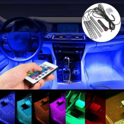 車用LED内部バンド - リモコン付きで簡単に取り付け可能