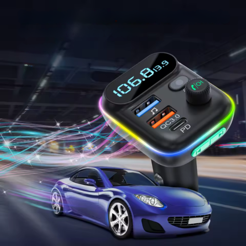 משדר FM Bluetooth לרכב — שיחות ברורות ומוזיקה אלחוטית