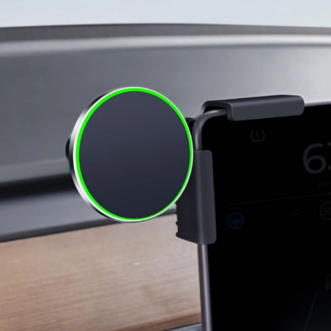 Phone Support For Tesla — Magnetic Mount And Wireless Charging