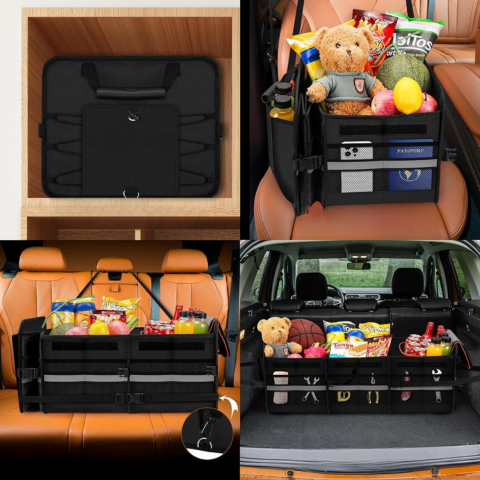 Organizador de Bagageira de Carro com Saco Isotérmico — Conforto e Organização 