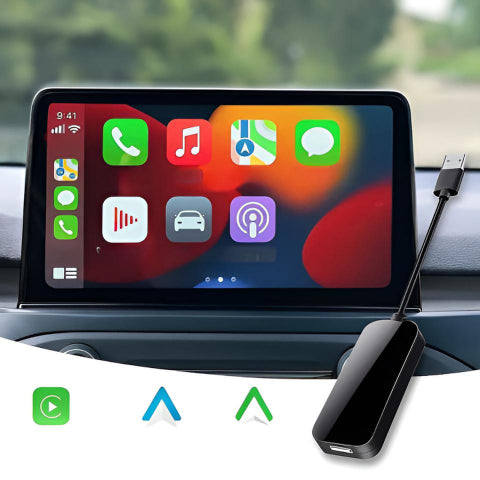 Adaptador de Carro Universal Sem Fios — CarPlay e Android Auto Fáceis de Usar 