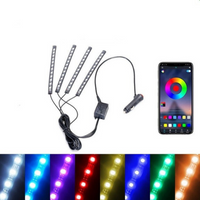 ערכת LED לאווירה לרכב – אורות רב-צבעוניים מגיבים לקול 
