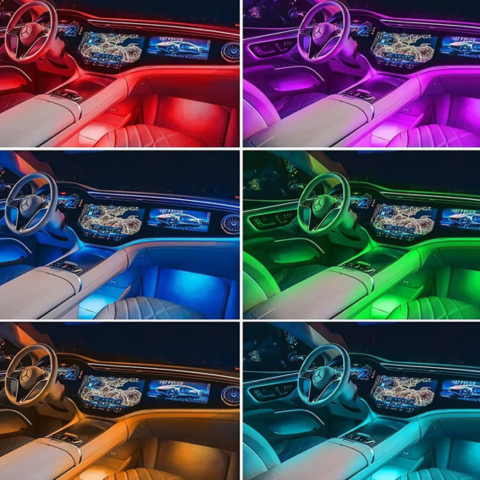 Autós fénycsíkok – RGB belső hangulat 