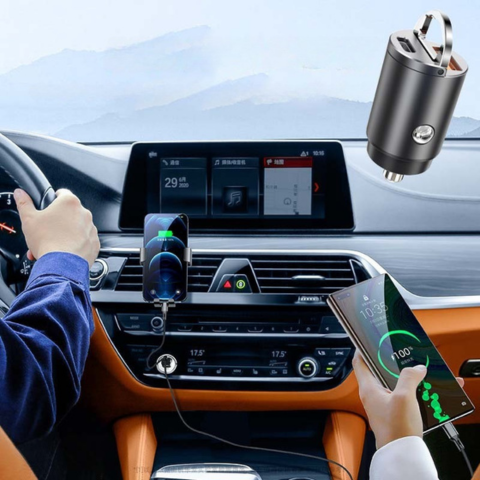 USB Car Charger Adapter – Compact Cigarette Lighter Plug 
