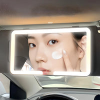 Espejo de Coche con Iluminación LED – Niveles de Brillo Ajustables 