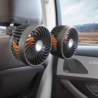 Dvojitá hlava automobilového ventilátora — Nabíjateľný a nastaviteľný 
